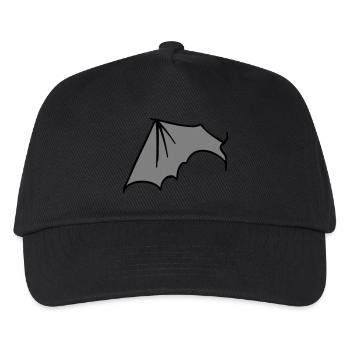 batwing_left_grey - Kids’ Baseball Cap - black - Front