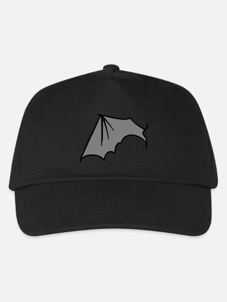 batwing_left_grey - Kinder Basecap - Schwarz