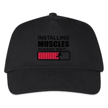 Tee shirt homme muscles installation - Casquette de baseball Enfant - noir - Devant