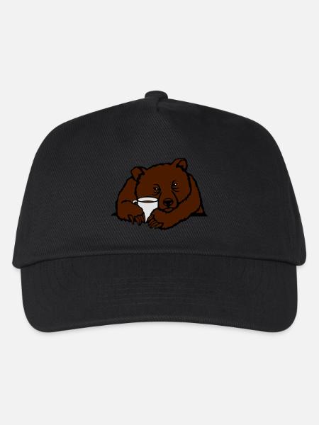 Morgenmuffel Bär - Kinder Basecap - Schwarz