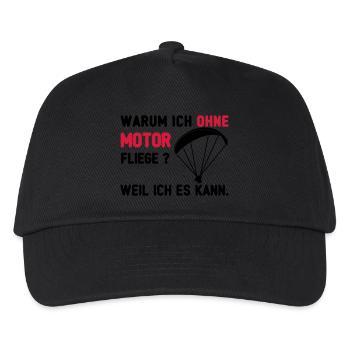 ohne motor paragliding - Kinder Basecap - Schwarz - Vorne