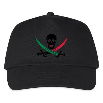 Skull with colorful sabers - Kids’ Baseball Cap - black - Front