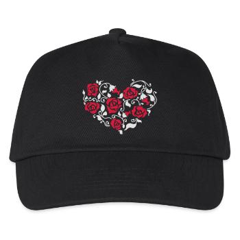 Herz aus Rosen - Kinder Basecap - Schwarz - Vorne