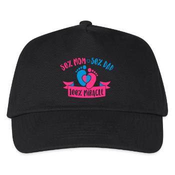 50% Mom 50% Dad 100% Miracle - Casquette de baseball Enfant - noir - Devant