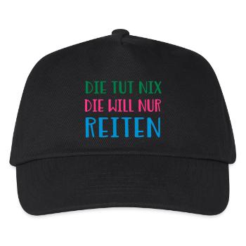 reiten - Kinder Basecap - Schwarz - Vorne