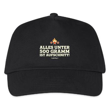 UNTER 500 GRAMM - Grill Geschenk Grillen Shirts - Kinder Basecap - Schwarz - Vorne
