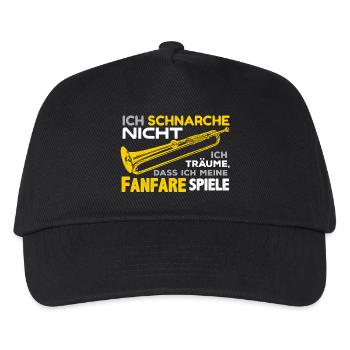 Blasmusik - Ich schnarche nicht .. Fanfare - Kinder Basecap - Schwarz - Vorne