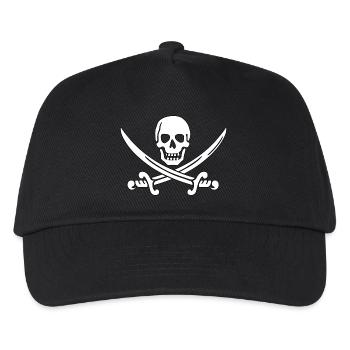 pirate ship boat pirat piratenschiff schiff skull9 - Kinder Basecap - Schwarz - Vorne