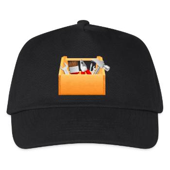 werkzeugkasten tool box hammer zange schraubenzieh - Kinder Basecap - Schwarz - Vorne