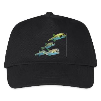 blowfish kugelfisch fischer fish animal tiere - Kinder Basecap - Schwarz - Vorne