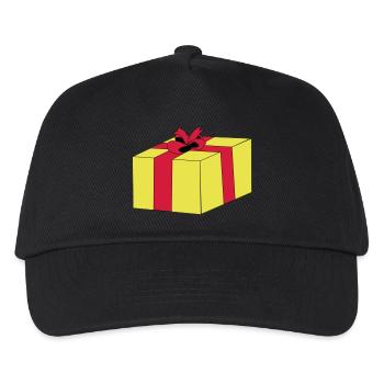 Gift wrapped surprise ribbon package - Kids’ Baseball Cap - black - Front