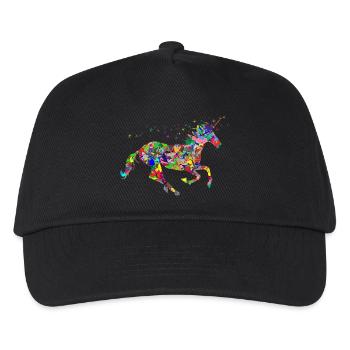 Einhorn,Tier, - Kinder Basecap - Schwarz - Vorne