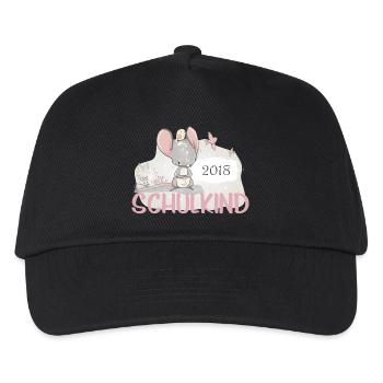 Schoolchild 2018 schooling mouse girl - Kids’ Baseball Cap - black - Front