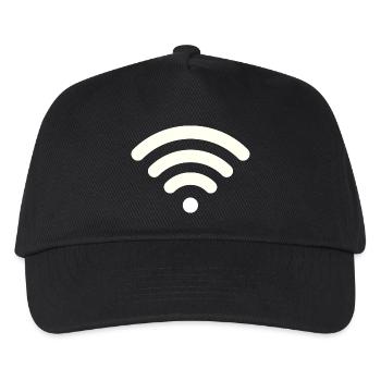Wifi Weiß - Kinder Basecap - Schwarz - Vorne