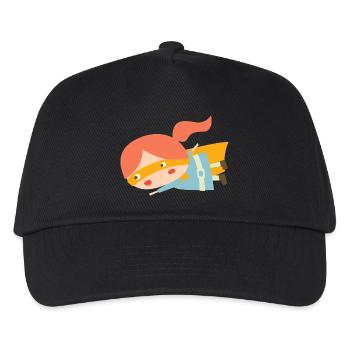 Flying superheroine - Kids’ Baseball Cap - black - Front