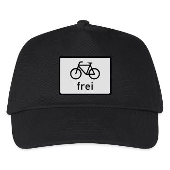 Fahrrad frei - Kinder Basecap - Schwarz - Vorne