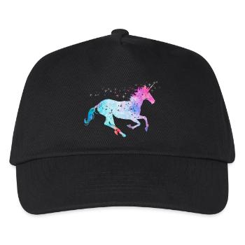 Licorne avec paillettes - Casquette de baseball Enfant - noir - Devant