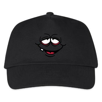 laecheln grinsen gesicht lustig haesslich glueckli - Kinder Basecap - Schwarz - Vorne