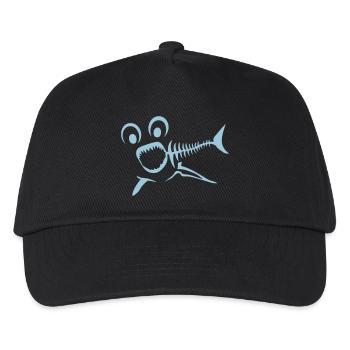 fish fish bone ridge Fischgräte requi - Kids’ Baseball Cap - black - Front