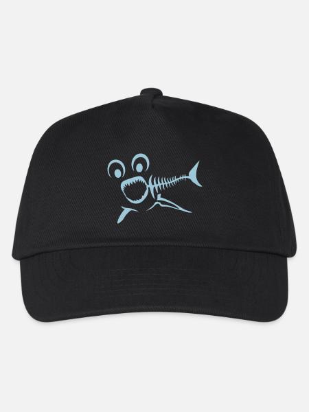 Fisch Fisch Knochenkamm Fischgräte Erfor - Kinder Basecap - Schwarz