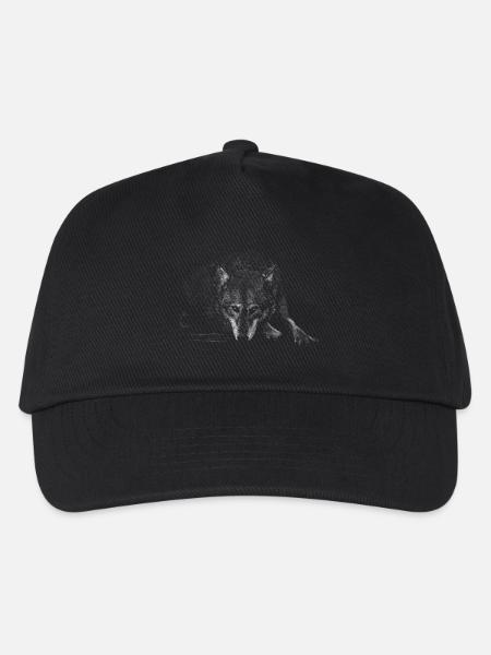 Wolf - Kinder Basecap - Schwarz