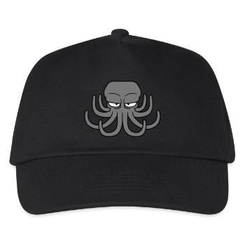 Oktopus Kraken Tintenfisch Kopffüßer böser Blick - Kinder Basecap - Schwarz - Vorne