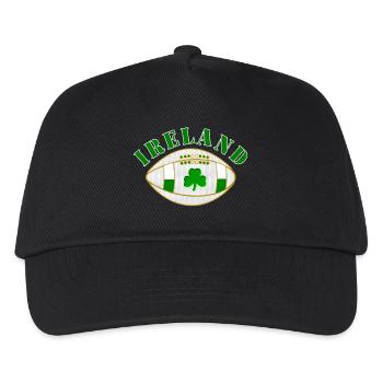 ireland shamrock styled oval rugby ball - Kids’ Baseball Cap - black - Front