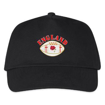 England rose style oval rugby ball - Kids’ Baseball Cap - black - Front