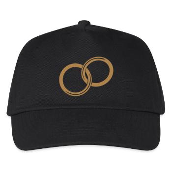 Wedding rings / / Golden Rings / / marriage - Kids’ Baseball Cap - black - Front