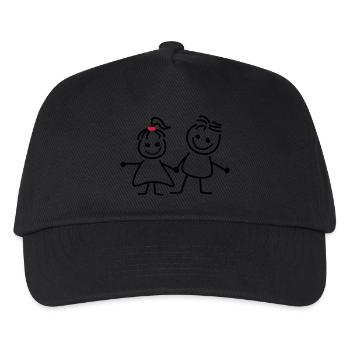 gret und fred - Kinder Basecap - Schwarz - Vorne