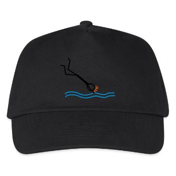 springen / schwimmen - Kinder Basecap - Schwarz - Vorne