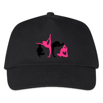 4 women in yoga exercise - Kids’ Baseball Cap - black - Front