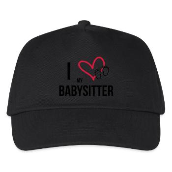 baby-sitter / babysitter / baby / geburt / Kind - Kinder Basecap - Schwarz - Vorne