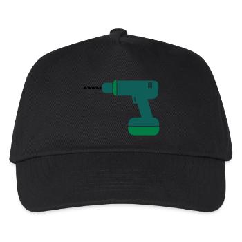 bohrmaschine2 - Kinder Basecap - Schwarz - Vorne