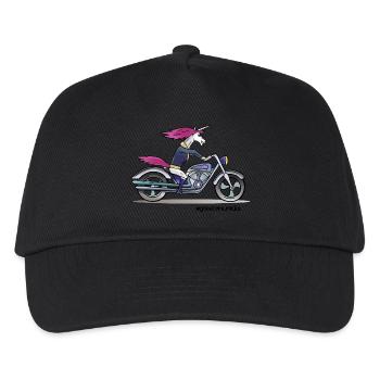 Badass motorcycle unicorn - myunicorn.rocks - Kinder Basecap - Schwarz - Vorne