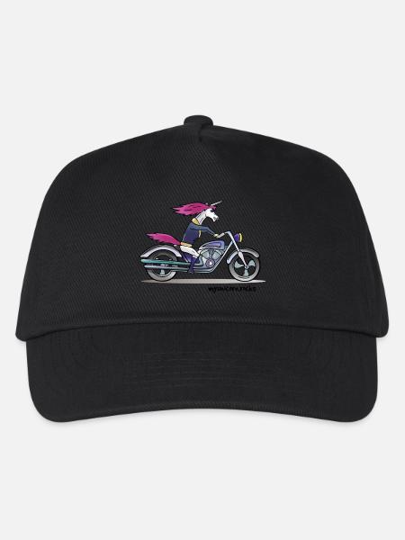 Badass motorcycle unicorn - myunicorn.rocks - Kinder Basecap - Schwarz
