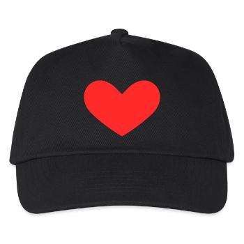 Heart of hearts symbol red - Kids’ Baseball Cap - black - Front