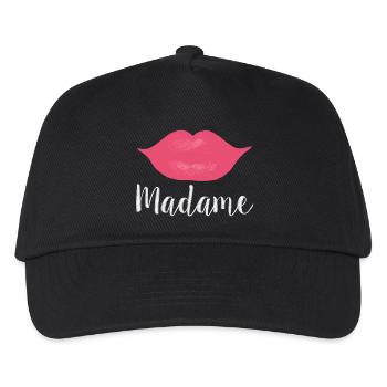 Madame Lips Big white - Kinder Basecap - Schwarz - Vorne
