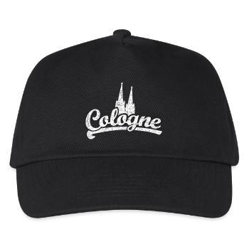 Cologne Classic Köln mit Kölner Dom (Vintage/Weiß) - Kinder Basecap - Schwarz - Vorne
