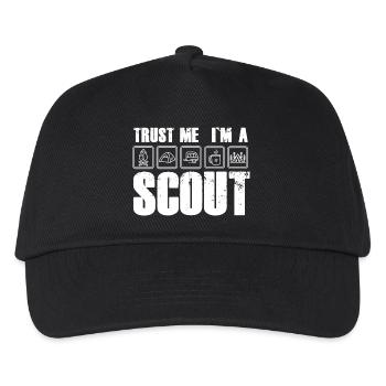 Vertrauen: Ich bin Scout i am a Scout Pfadfinder - Kinder Basecap - Schwarz - Vorne