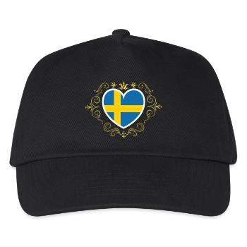 Suède drapeau suédois drapeau blason drapeau - Casquette de baseball Enfant - noir - Devant