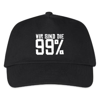 Wir sind die 99 Prozent Demo Protest Statement - Kinder Basecap - Schwarz - Vorne