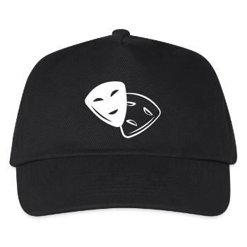 Maske Lachen Weinen Gefühle Komödie Tragödoie - Kinder Basecap - Schwarz - Vorne