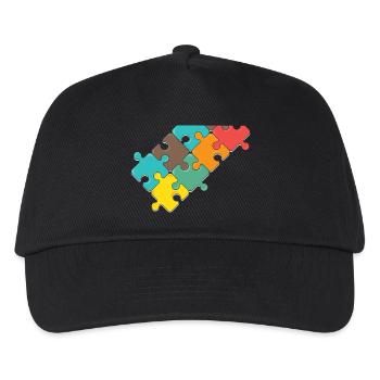 colorful puzzle design puzzle part - Kids’ Baseball Cap - black - Front