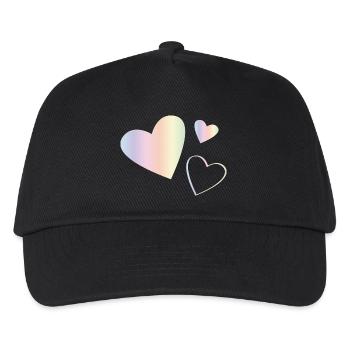 Pastel Rainbow Hearts - Kids’ Baseball Cap - black - Front