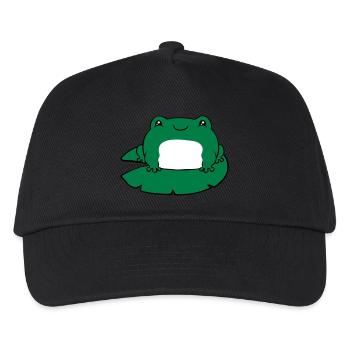 Frosch auf Seerose - Kinder Basecap - Schwarz - Vorne