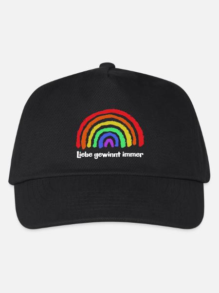 Regenbogen Frieden Freiheit Liebe Statement - Kinder Basecap - Schwarz