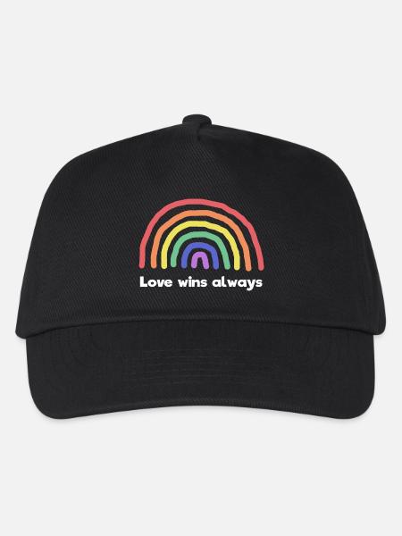 Regenbogen Liebe Statement Frieden Weltfrieden - Kinder Basecap - Schwarz