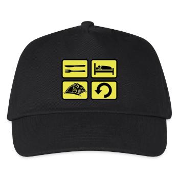 Repeat wilderness camping daily - Kids’ Baseball Cap - black - Front