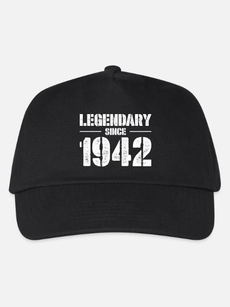 Legendär seit 1942 Vintage Typografie - Kinder Basecap - Schwarz